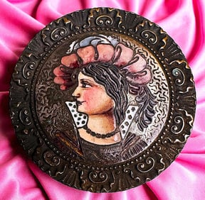 A division one pictorial enamel button