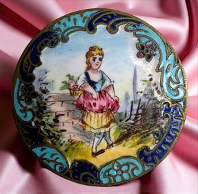 A division one colorful figural enamel button