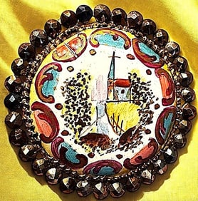 A division one pictorial enamel button
