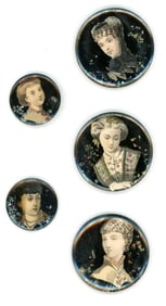 A small card of Div 3 studio artist pictorial buttons
