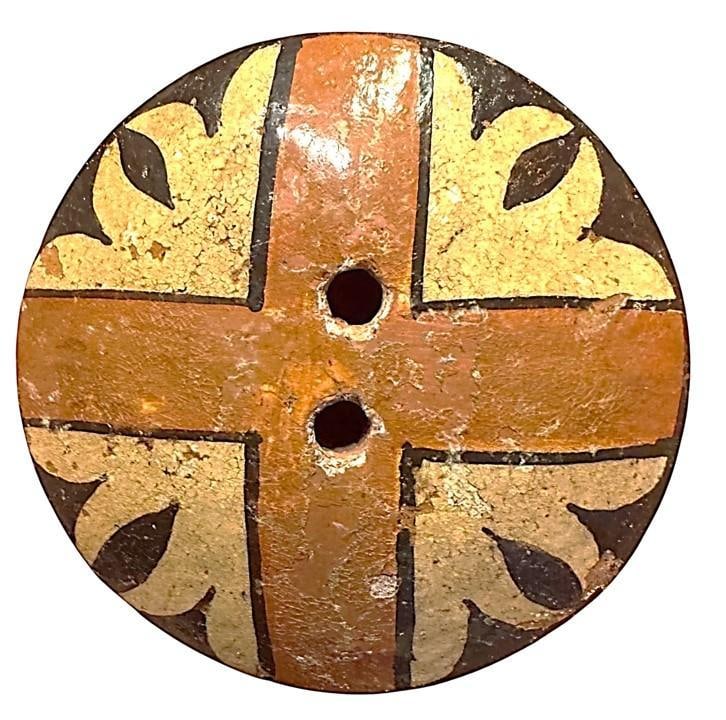 A division three patterned southwest pottery button (1 of 2)