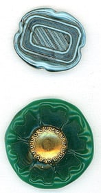 A small card of division three English glass buttons