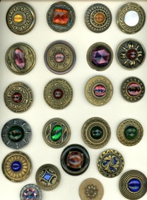 A card of division one large jewel buttons