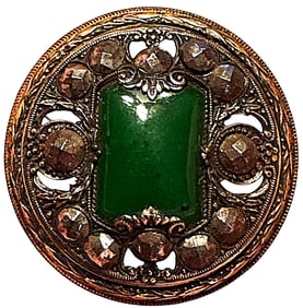 A division one glass in metal Gay 90 button