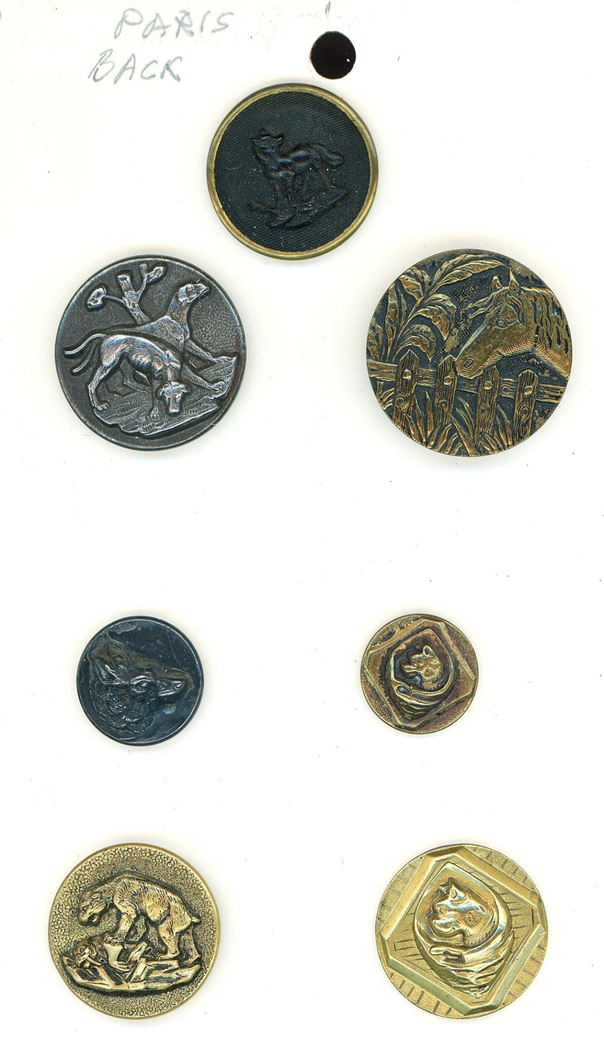 A small card of division one Paris Back buttons (1 of 4)