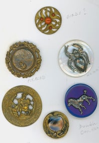 A small card of division one & three animal buttons