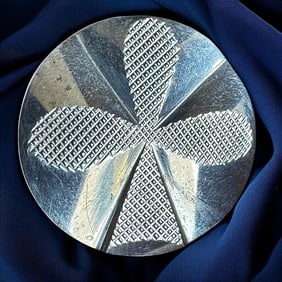 A Division one unusual flat steel button