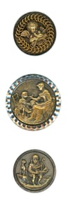 A small card of division one steel cup buttons