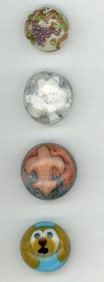 A small card of division three studio artist buttons