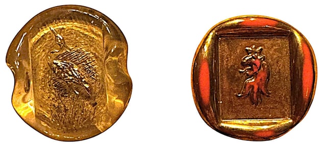 A small card of division three English glass buttons