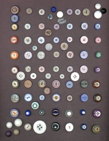 A card of division one assorted china buttons