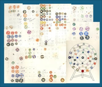 9 Partial cards of division one china buttons