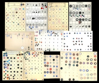11 Partial cards of division one china buttons