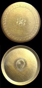 A small card of division one engraved metal buttons