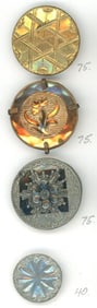 A small card of division one repousse buttons