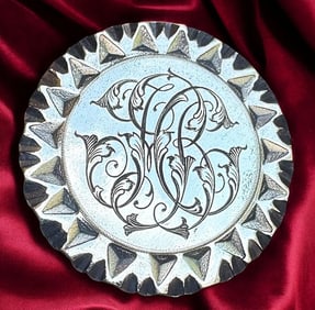 A RARE division one engraved and punched copper button