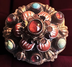 A division one jeweled and enamel button