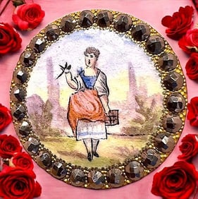 A division one pictorial enamel button