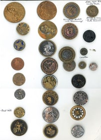 A card of division one assorted pictorial buttons