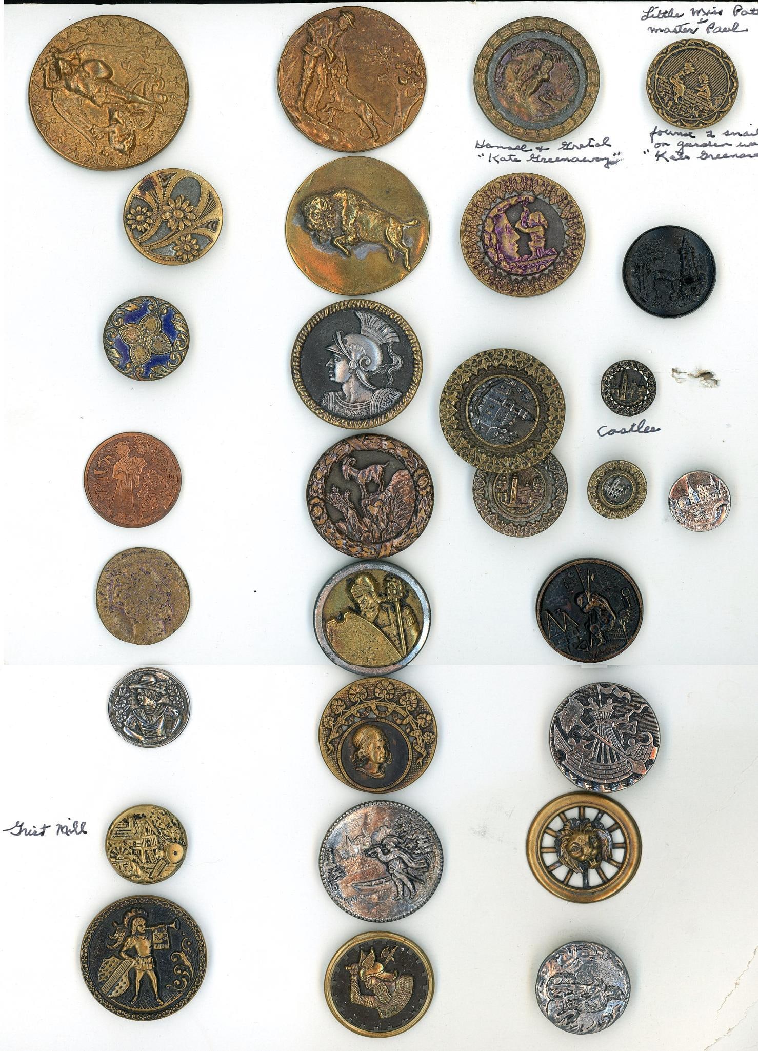 A card of division one assorted pictorial buttons (1 of 5)