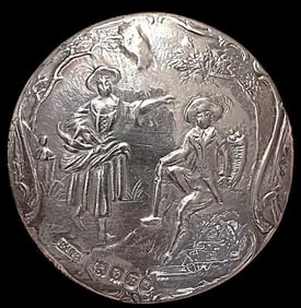 A division one pictorial silver button