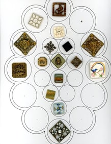 A partial card of division one and three square buttons