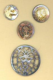 A small card of division one pearl buttons