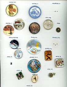 A card of division three studio artist buttons