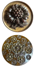 A small card of division one wood buttons