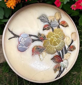 A division one natural material inlay button