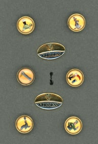 A set of English beer company buttons