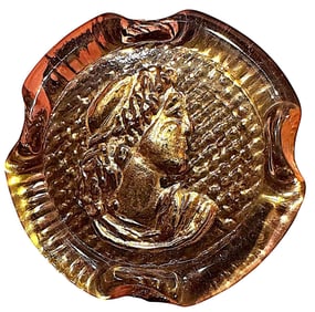 A division three pictorial English glass button