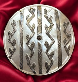 A division one inlaid silver pearl button