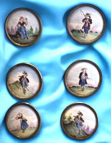 A set of division one pictorial enamel buttons