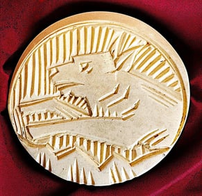 A division one pictorial Casein button