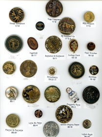 A card of division 1 & 3 assorted picture buttons