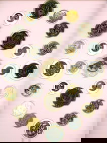 A card of division 1 & 3 assorted dragon buttons
