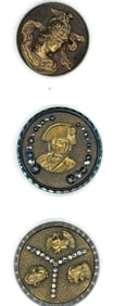 A small card of division one steel cup buttons