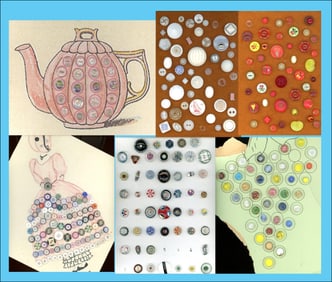 A box lot of assorted material carded buttons