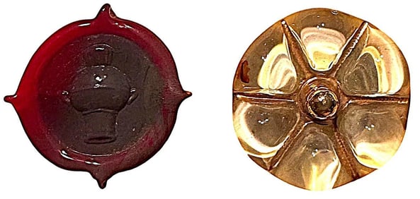 A small card of division three English glass buttons