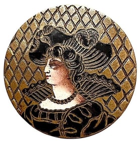 A division one pictorial enamel button