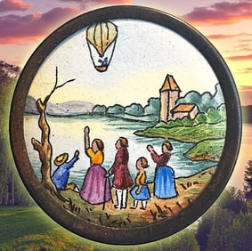 A division one colorful enamel scene button
