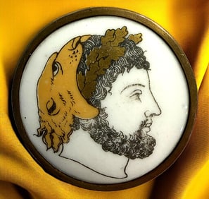 A division one pictorial transfer porcelain button