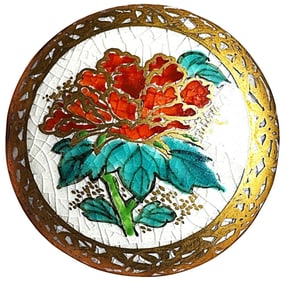 A division one pictorial Japanese Satsuma Button