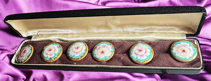 A set of division one hand painted buttons