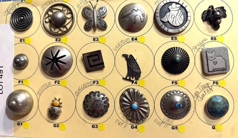A partial card of division three silver buttons