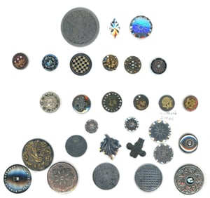 A card of division one steel buttons