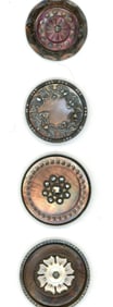 A small card of division one steel cup buttons