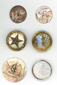 A partial card of division one assorted pearl buttons