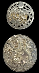 A small card of division three pearl buttons